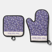 Whimsical Purple Polka Dot Doodles Pattern Ofenhandschuh & Topflappen-Set (Vorderseite)