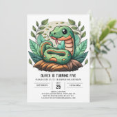 Whimsical Python Birthday Einladung (Stehend Vorderseite)