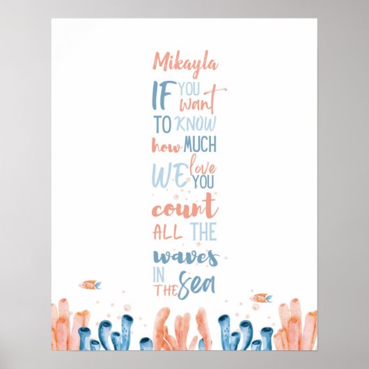 Whimsical Quallyfish Lullaby Zitat individuell ein Poster (Vorne)
