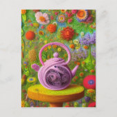 Whimsical Quill Teapot Landschaft Postkarte (Vorderseite)