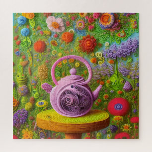 Whimsical Quill Teapot Landschaft Puzzle