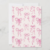 Whimsical Quirky Blush Pink Bow Baby Dusche Einladung (Rückseite)
