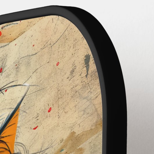 *~* Whimsical Quirky Cat AP68 Floral 21 FOTO Pickleball Schläger (Linke Seite)