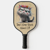 *~* Whimsical Quirky Cat AP68 Floral 2 FOTO Pickleball Schläger (Rückseite)