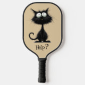 *~* Whimsical Quirky Cat AP68 Floral 9 FOTO Pickleball Schläger (Rückseite)
