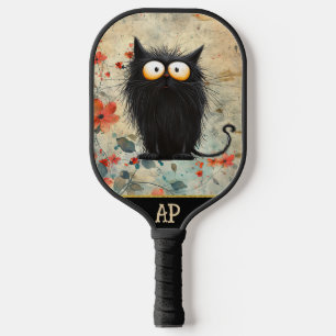 *~* Whimsical Quirky Cat AP68 Floral FOTO 10 Pickleball Schläger