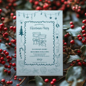 Whimsical Quirky Doodle Holiday Einladung