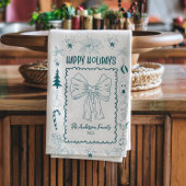Whimsical Quirky Doodle Holiday Geschirrtuch