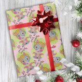 Whimsical Quirky Elf Mitte Jahrhundert Retro Weihn Geschenkpapier
