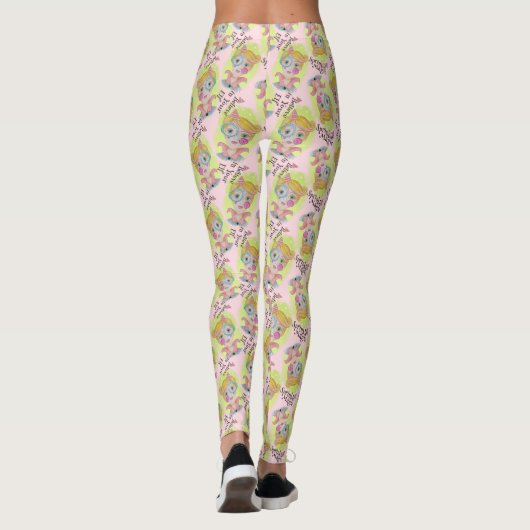Whimsical Quirky Elf Name Niedlich Retro Weihnacht Leggings (Rückseite)