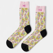 Whimsical Quirky Elf Name Niedlich Retro Weihnacht Socken (Linkes Detail)