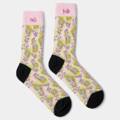 Whimsical Quirky Elf Name Niedlich Retro Weihnacht Socken (Rechts)