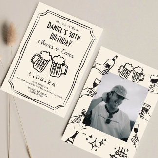 Whimsical Quirky Funky Cheers 30. Einladung
