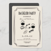 Whimsical Quirky Funky Cigar und Whisky Bachelor Einladung (Vorne/Hinten)