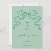 Whimsical Quirky Hand Drage Bow Save the Date Einladung (Vorderseite)