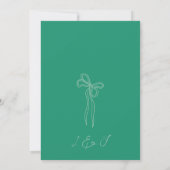 Whimsical Quirky Hand Drage Bow Save the Date Einladung (Rückseite)