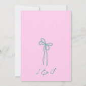 Whimsical Quirky Hand Drage Bow Save the Date Einladung (Rückseite)