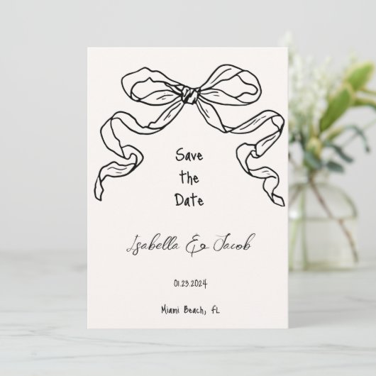Whimsical Quirky Hand Draw Save the Date Einladung (Stehend Vorderseite)