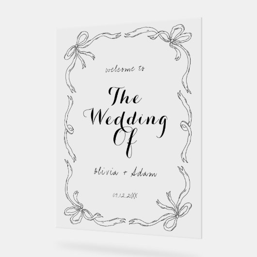 Whimsical Quirky Hand Draw Willkommen Acrylschild (Winkel)