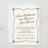 Whimsical Quirky Hand Drawing Brautparty Einladung (Vorderseite)