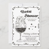 Whimsical Quirky Hand Drawing Cocktail Brautparty Einladung (Vorderseite)