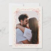 Whimsical Quirky Hand Drawn Bow Orange Save The Date (Rückseite)