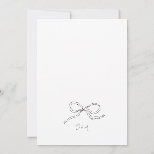 Whimsical Quirky Hand Drawn Bow Wildblume Hochzeit Einladung (Rückseite)