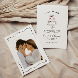 Whimsical Quirky Hand Drawn Cherry Cake Wedding Save The Date