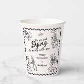 Whimsical Quirky Hand Drawn Doodles Halloween Pappbecher (Rückseite)