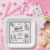 Whimsical Quirky Hand Drawn Doodles Halloween Pappteller (Party)