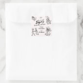 Whimsical Quirky Hand Drawn Doodles Halloween Quadratischer Aufkleber (Tasche)