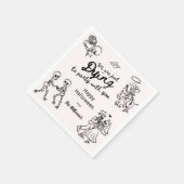 Whimsical Quirky Hand Drawn Doodles Halloween Serviette (Ecke)