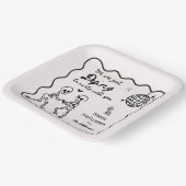 Whimsical Quirky Hand Drawn Skelett Halloween Pappteller (Gewinkelt)