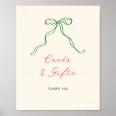 Whimsical Quirky handgeschriebene Bow Cards und Ge Poster (Vorne)