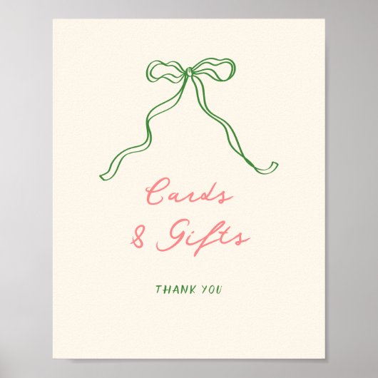 Whimsical Quirky handgeschriebene Bow Cards und Ge Poster (Vorne)