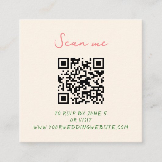 Whimsical Quirky handgeschriebene Hochzeit RSVP Begleitkarte (Vorderseite)