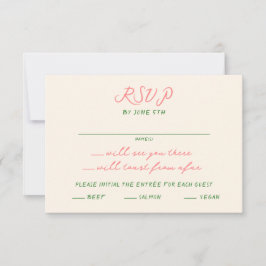 Whimsical Quirky handgeschriebene Hochzeit RSVP Karte