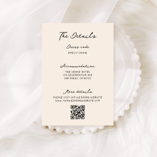 Whimsical Quirky handgeschriebene Hochzeitsdetails Begleitkarte