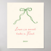 Whimsical Quirky handgeschriebene Liebe Bow Poster (Vorne)