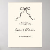 Whimsical Quirky handgeschriebener Bow Begrüßungsz Poster (Vorne)