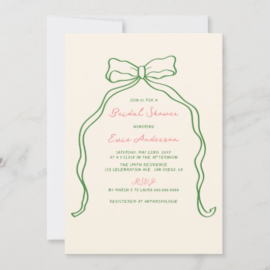 Whimsical Quirky handgeschriebenes Brautparty Einladung (Vorderseite)