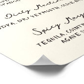 Whimsical Quirky handgeschriebenes Cocktailmenü Poster (Ecke)