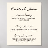 Whimsical Quirky handgeschriebenes Cocktailmenü Poster (Vorne)
