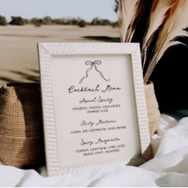 Whimsical Quirky handgeschriebenes Cocktailmenü Poster