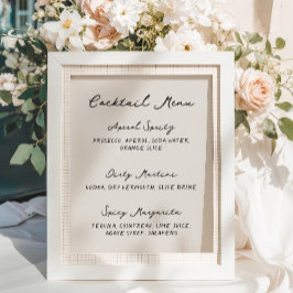 Whimsical Quirky handgeschriebenes Cocktailmenü Poster