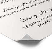 Whimsical Quirky handgeschriebenes Cocktailmenü Poster (Ecke)