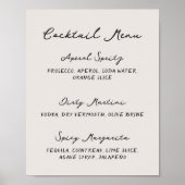 Whimsical Quirky handgeschriebenes Cocktailmenü Poster (Vorne)
