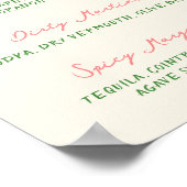 Whimsical Quirky handgeschriebenes Cocktailmenü Poster (Ecke)