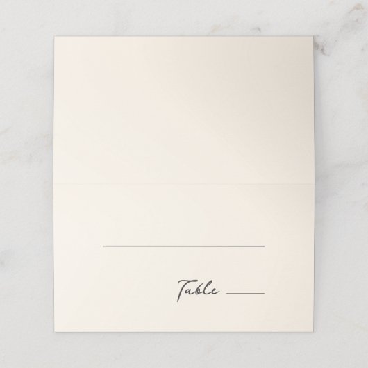 Whimsical Quirky handgeschriebenes Dunkelgrau Platzkarte (Außenseite Aufgefaltet)