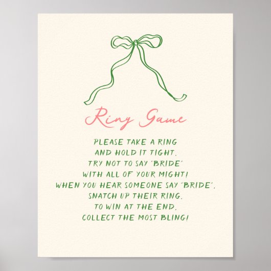 Whimsical Quirky Handwriting Ring Game Poster (Vorne)